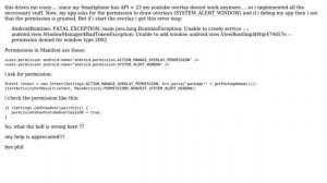 DRAW OVERLAY doesnt work although permission SYSTEM_ALERT_WINDOW is granted (2 Solutions!!)