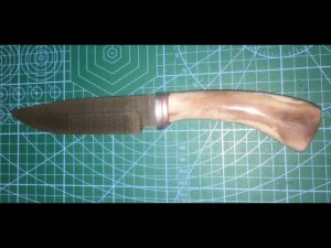 Доработка рукоятей ножей с дамасской сталью , рукояти - рог лося . Делаем шедевр.