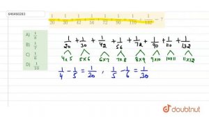 1/20+1/30+1/42+1/56+1/72+1/90+1/110+1/132=? | CLASS 14 | NUMBER SYSTEM | MATHS | Doubtnut