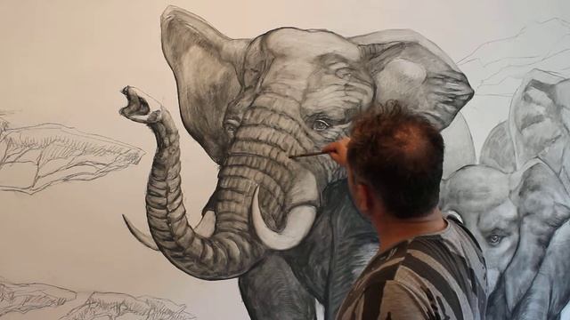Рисунок на стене - Слоны 25 смотреть онлайн