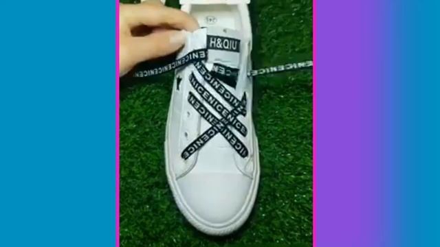 HOW TO TIE LACES ON SNEAKERS/// GIRLS LOOK смотреть онлайн