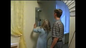 Russian son helping her beautiful mother