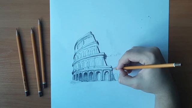 Как нарисовать колизей. Рисунок. Классическая архитектура #2