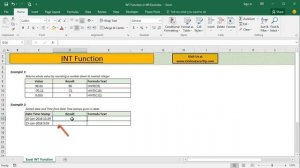 INT Function in Excel