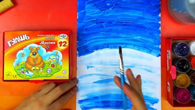 Зимний лес и ЗАЙЧИК - рисуем гуашью 4+ смотреть онлайн