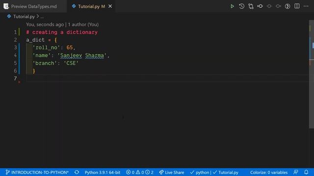 PYTHON DATATYPES | PART -3 | DICTIONARY | 2021 | CRASH COURSE | PYTHON PROGRAMMING
