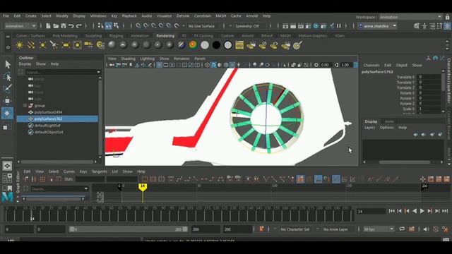 Создание простой анимации в Maya.