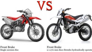 Honda CRF 230 vs Husqvarna TE 630 Test specification comparison