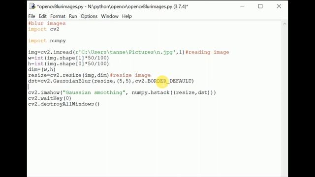 how to create blur images using openCV
