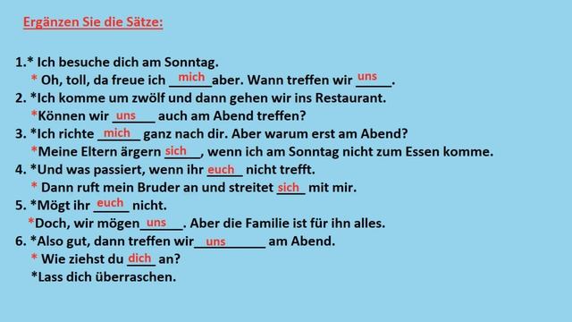Урок 22 немецкий А2 возвратное местоимение, упражнения и текст смотреть онлайн