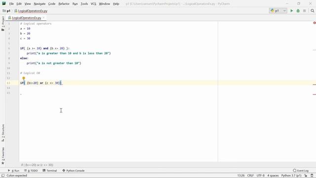 PYTHON TUTORIAL: LOGICAL OPERATORS