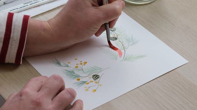 How to Paint a Watercolour Christmas Poinsettia Garland смотреть онлайн