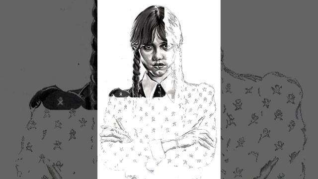 Draw Wednesday Addams (Jenna Ortega) #3.avi