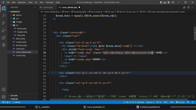 16 - Hotel Booking Website using PHP and MySQL | Rooms Front End