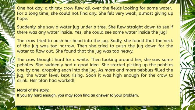 The Thirsty Crow - Aesop's Fable | Learn English Through Story | Story Activity смотреть онлайн
