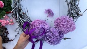 ВЕНОК ИЗ ЖИВЫХ ЦВЕТОВ В СТИЛЕ FARMHOUSE с гортензией || WREATH ON THE DOOR FROM LIVING FLOWERS