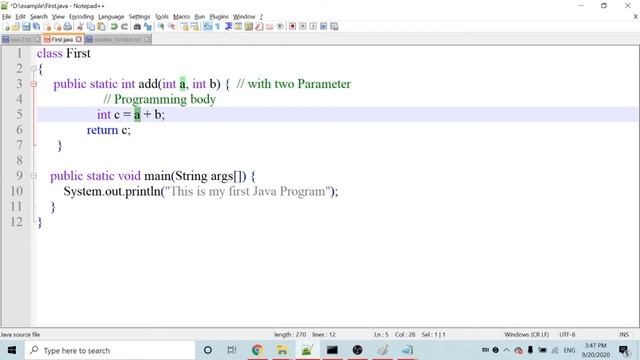 Core Java in Tamil - Java Functions , Java function return, signature and Variables explanation