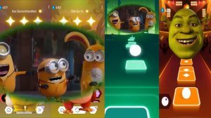 Oddbods vs The Angry Birds Movie 2 vs Minions vs Shrek 3 | Tiles Hop Edm Rush