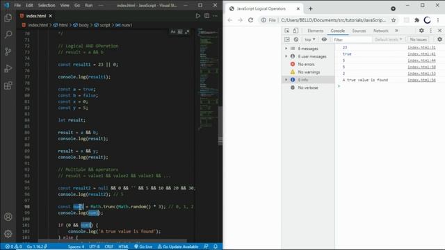 14. JavaScript Logical Operators