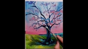 Как нарисовать  СКАЗОЧНОЕ ДЕРЕВО! Объёмная живопись! МАСТИХИН