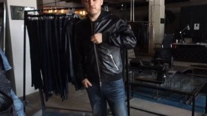 DSTLD Mens Leather Bomber