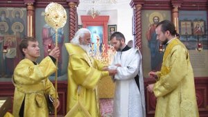 Фрагмент рукоположения в сан диакона Сергия Тагирова