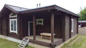 Одноэтажный дом из клееного бруса 140 м
