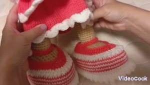 Связать башмачки для игрушки кошечка в стиле тильда