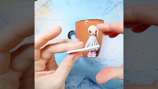 Декор кружки из полимерной глины FIMO / Девочка на кружке / polymer clay tutorial