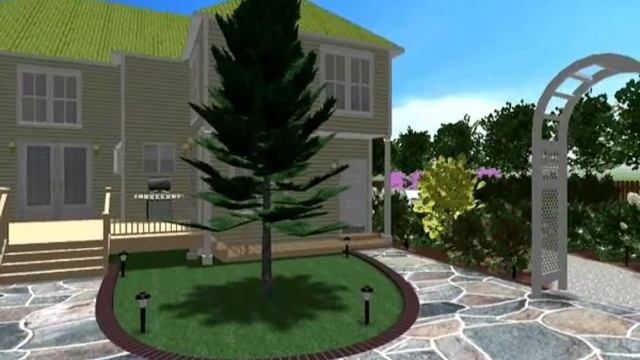 Дизайн сада с патио и бассейном. Ландшафтный дизайн смотреть онлайн