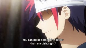 Souma challenges Erina to beat his plate