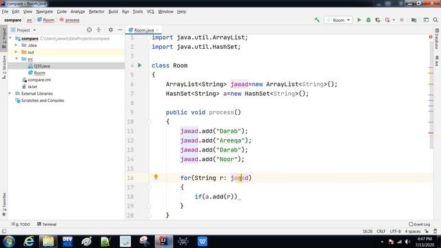 find Duplicate Elements( print find remove ) from ArrayList in Java || Urdu/Hindi (Jawad Aslam)