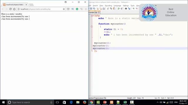 46 Static Variables In PHP смотреть онлайн