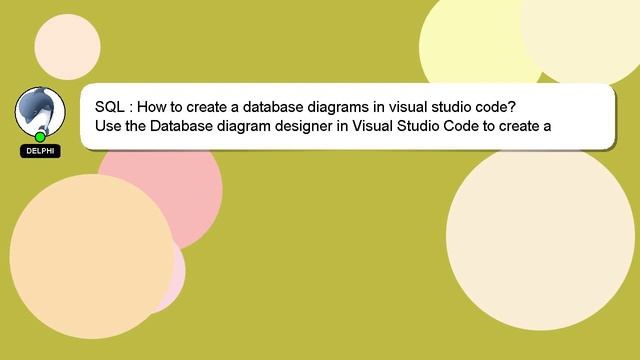 SQL : How to create a database diagrams in visual studio code?