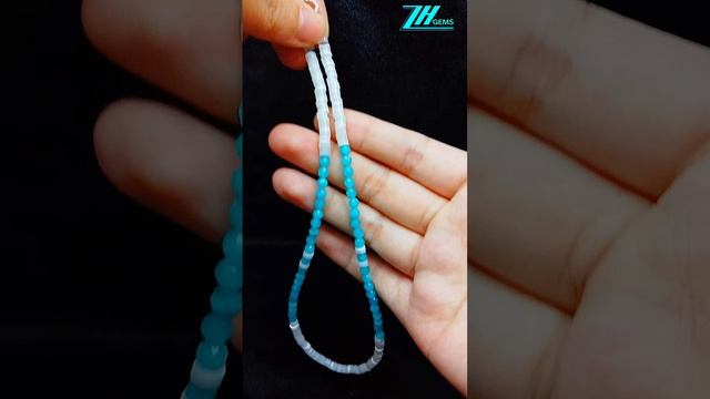 Faceted Amazonite and white mop choker full strand 16inch simple necklace gift for him 20240104-04