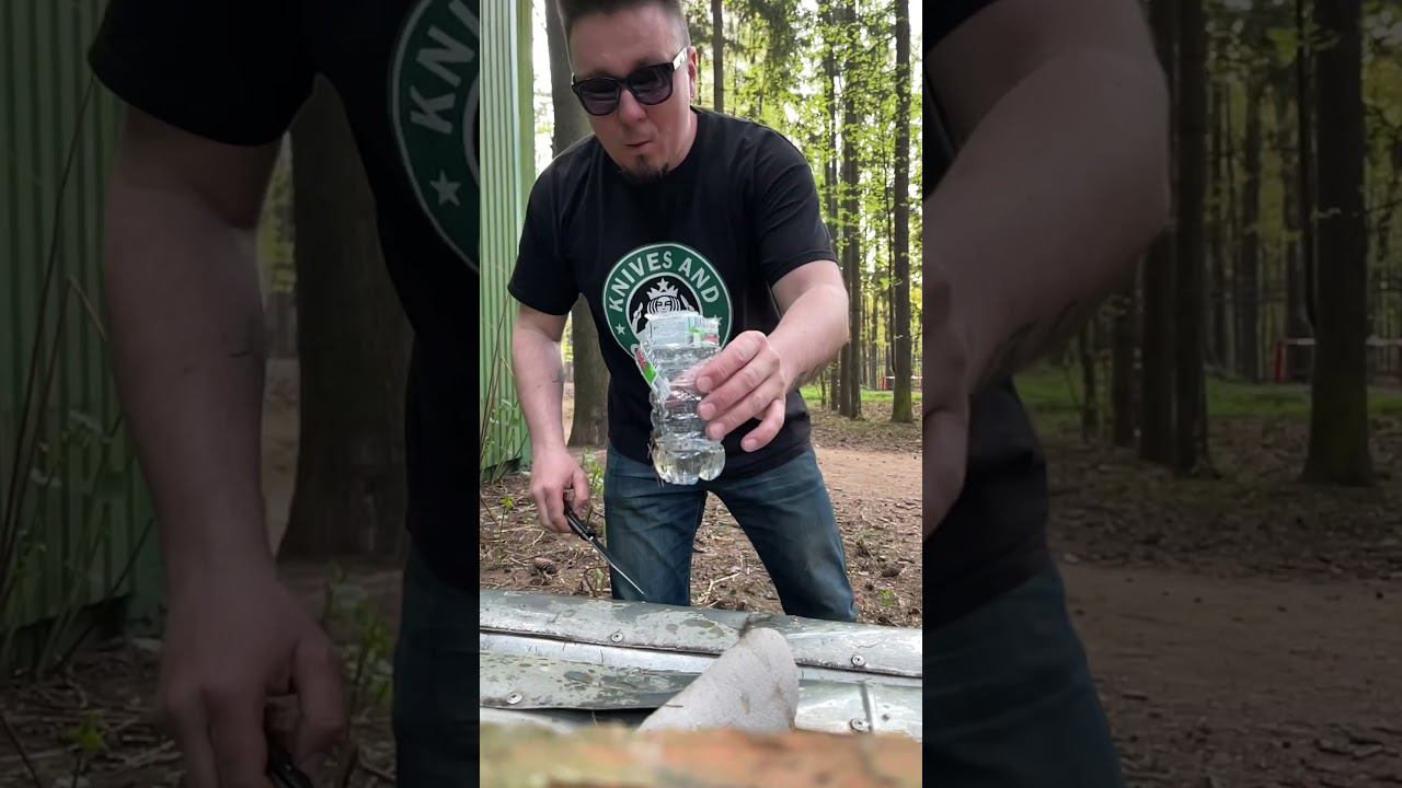 Рубим банки ножом Cold Steel Voyager XL смотреть онлайн