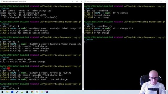 [Kurs Gita w praktyce] Jak przywrócić usunięte commity w gicie? git reflog ⌨️ cz.16 (#41) смотреть онлайн