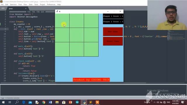 TIC TAC TOE GUI APP PYTHON using tkinter. Code Explained