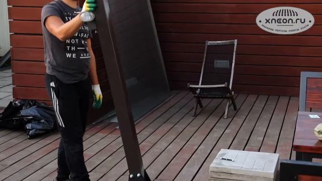 ЗОНТЫ ДЛЯ КАФЕ И РЕСТОРАНОВ . ЗОНТ УЛИЧНЫЙ 3х3м . ЗОНТ БОКОВОЙ С МЕТАЛЛИЧЕСКОЙ СТОЙКОЙ ОТ XNEON.RU смотреть онлайн