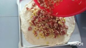 Пирог с фаршем и картошкой