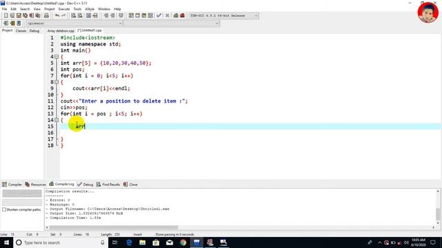 How to Delete Element from Array | Array Data Structure in C++ смотреть онлайн