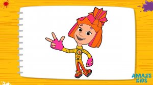 Как Нарисовать Симку из Фиксиков. Учимся Рисовать Героев Мультфильмов. Уроки Рисования для Детей