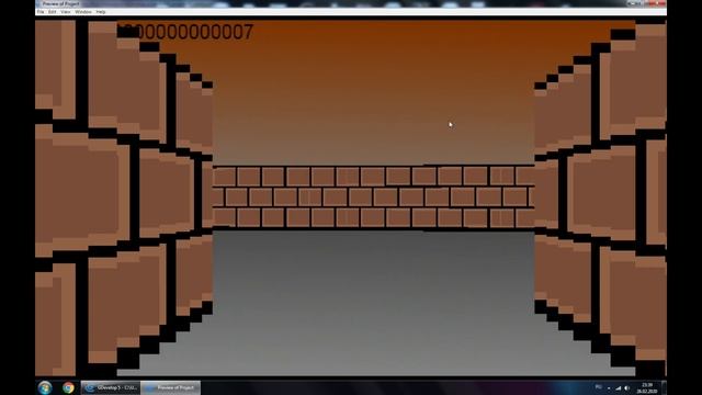 Gdevelop 5 Pseudo 3D dungeon test / Псевдо 3D подземелье с вращением камеры