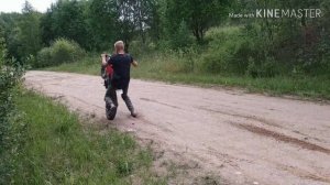 Вилли на питбайке китайском 125 cc