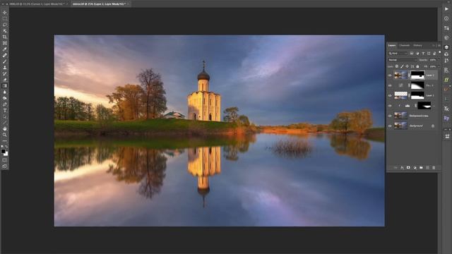 Как сделать зеркальное отражение в фотошопе. Уроки Photoshop.