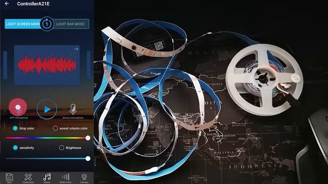 ไฟเส้น bluetooth สายไฟ LED RGB IC смотреть онлайн