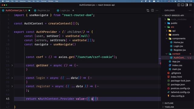 7 Create Auth Context | Laravel React Authentication смотреть онлайн