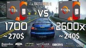 Ryzen 5 2600x vs Ryzen 7 1700 Test in 8 Games