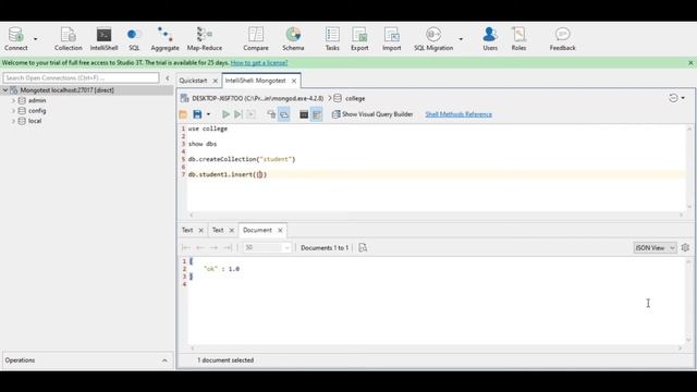 Create & Drop Collection in MongoDB смотреть онлайн