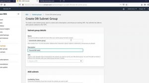 STEP 5 – CREATE A DATABASE SUBNET GROUP